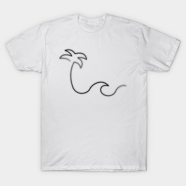 one line palm and wave T-Shirt by JDP Designs